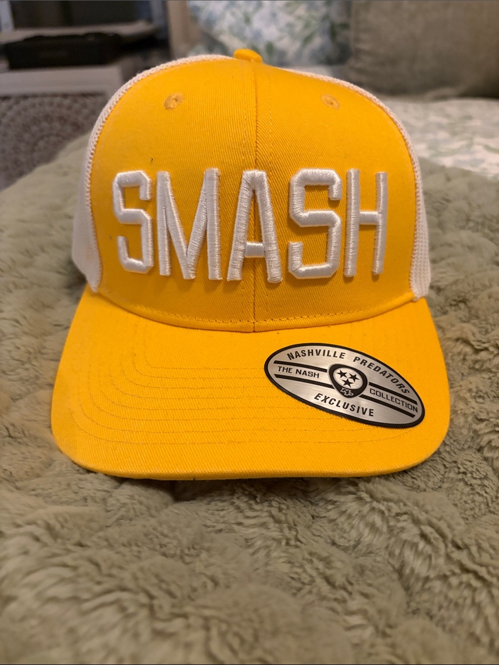 NHL SMASH Trucker Hat - Yellow and White